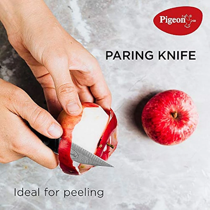 Pigeon by Stovekraft Angular Holder Shears Kitchen Knifes 6 Piece Set with Wooden Block (Stainless Steel) Pigeon by Stovekraft Angular Holder Shears Kitchen Knifes 6 Piece Set with Wooden Block (Stainless Steel)