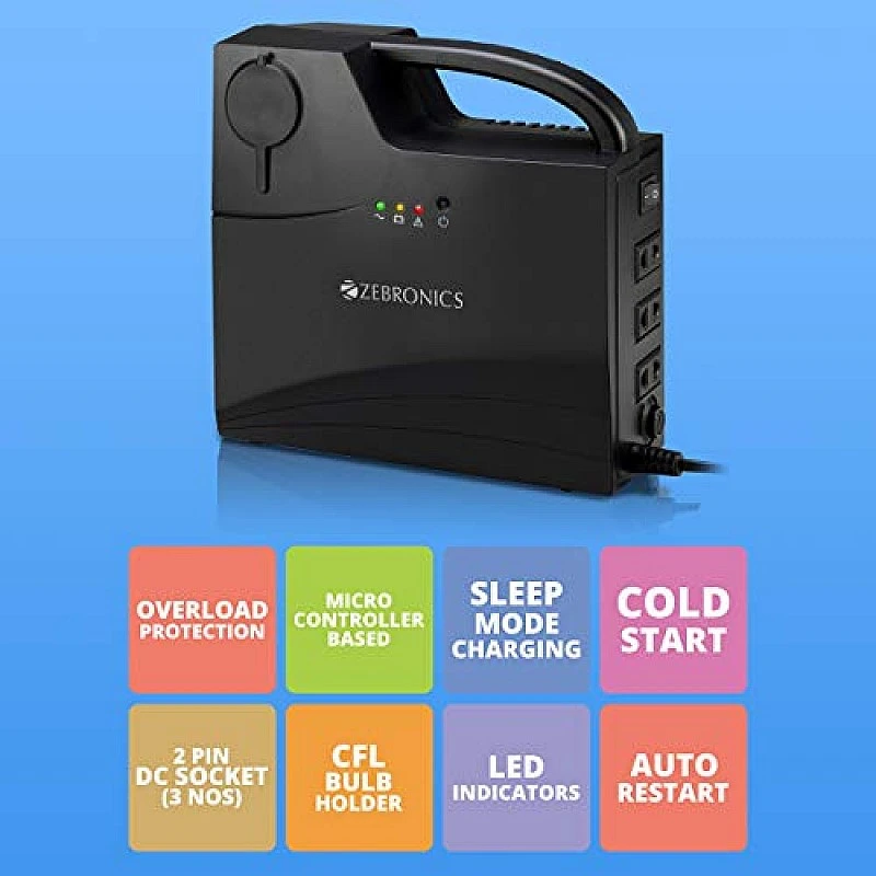 Zebronics ZEB-CU5013 Portable CFL UPS(Black) Zebronics ZEB-CU5013 Portable CFL UPS(Black)