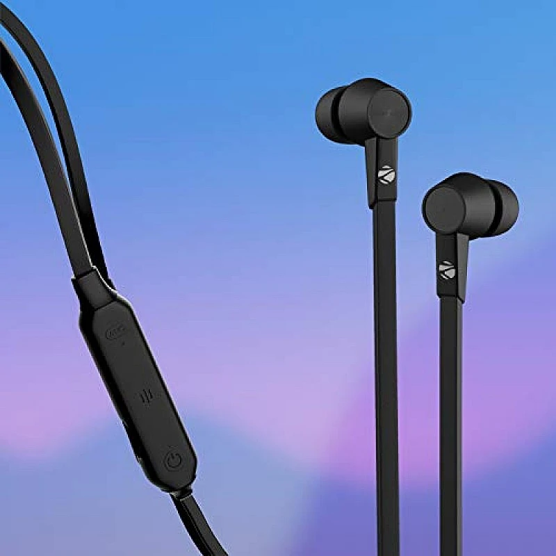 Zebronics Zeb Monk Wireless In-Ear Neckband Earphone with Active Noise Cancellation (ANC), Black Zebronics Zeb Monk Wireless In-Ear Neckband Earphone with Active Noise Cancellation (ANC), Black