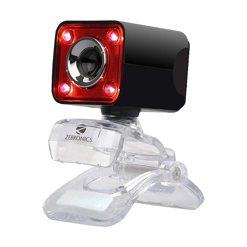 Zebronics Zeb-Crystal Pro Web Camera with USB Powered 3P Lens Night Vision and Built-in Mic RED Zebronics Zeb-Crystal Pro Web Camera with USB Powered 3P Lens Night Vision and Built-in Mic RED