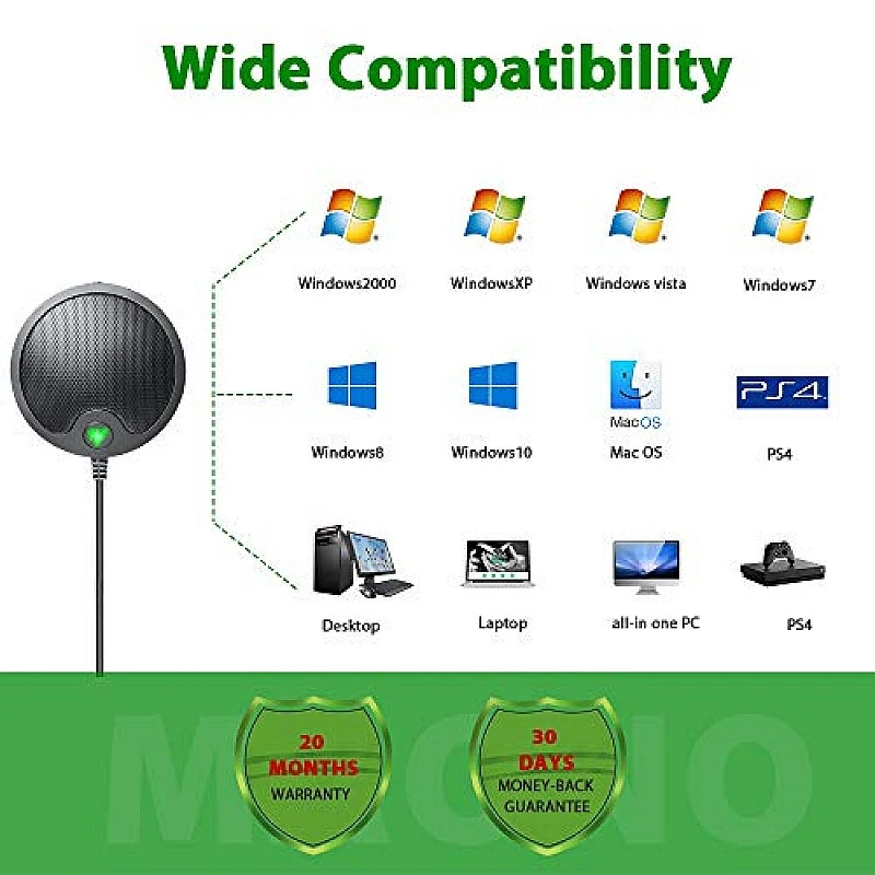 MAONO AU-GM10 USB Condenser Microphone, with Touch-Key Mute and Volume Control, Headphone Jack for Vlogging, Recording, Gaming, Conference, YouTube, MAONO AU-GM10 USB Condenser Microphone, with Touch-Key Mute and Volume Control, Headphone Jack for Vlogging, Recording, Gaming, Conference, YouTube,