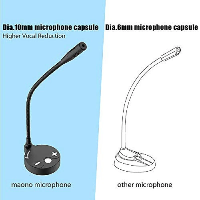 MAONO AU-GM10 USB Condenser Microphone, with Touch-Key Mute and Volume Control, Headphone Jack for Vlogging, Recording, Gaming, Conference, YouTube, MAONO AU-GM10 USB Condenser Microphone, with Touch-Key Mute and Volume Control, Headphone Jack for Vlogging, Recording, Gaming, Conference, YouTube,