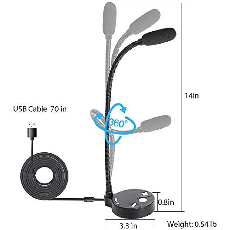 MAONO AU-GM10 USB Condenser Microphone, with Touch-Key Mute and Volume Control, Headphone Jack for Vlogging, Recording, Gaming, Conference, YouTube, MAONO AU-GM10 USB Condenser Microphone, with Touch-Key Mute and Volume Control, Headphone Jack for Vlogging, Recording, Gaming, Conference, YouTube,