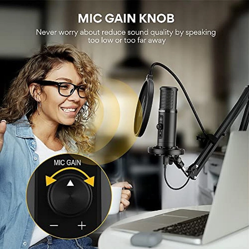 MAONO AU-PM420 USB Podcast Condenser Microphone, Computer Mic with Professional Sound Chipset for Gaming, Streaming MAONO AU-PM420 USB Podcast Condenser Microphone, Computer Mic with Professional Sound Chipset for Gaming, Streaming