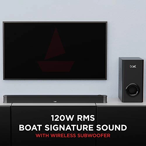 boAt AAVANTE Bar 1800 120W 2.1 Channel Bluetooth Soundbar Signature Sound, Wireless (Premium Black) boAt AAVANTE Bar 1800 120W 2.1 Channel Bluetooth Soundbar Signature Sound, Wireless (Premium Black)