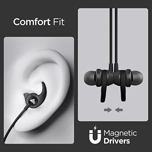 Boult Audio ProBass X1-WL in-Ear Wireless Earphones with 10 Hours Battery Life, Latest Bluetooth 5.0, IPX5 Sweatproof Headphones with mic (Black)