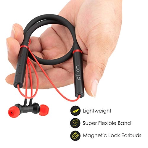 pTron Tangent Plus Magnetic in-Ear Wireless Bluetooth 5.0 Headphones, 15hrs Playback 