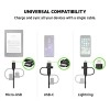 Belkin 3-in-1 Universal Micro USB, USB-C, Lightning Connector Cable 4 Feet (1.2 Meter) - Black- Belkin 3-in-1 Universal Micro USB, USB-C, Lightning Connector Cable 4 Feet (1.2 Meter) - Black-