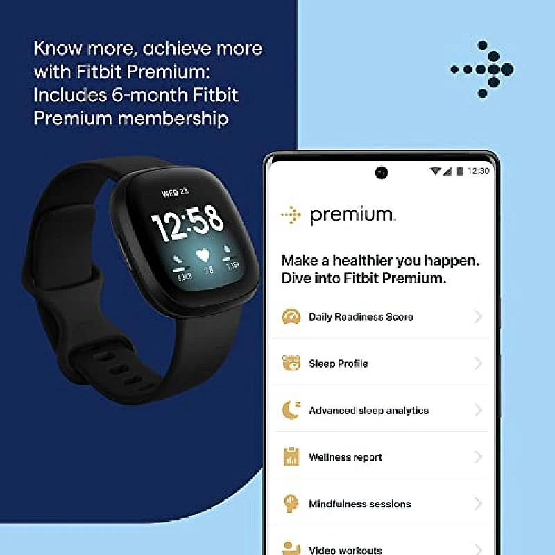 Fitbit Versa 3 Health & Fitness Smartwatch with GPS, 24/7 Heart Rate, Alexa Built-in Fitbit Versa 3 Health & Fitness Smartwatch with GPS, 24/7 Heart Rate, Alexa Built-in
