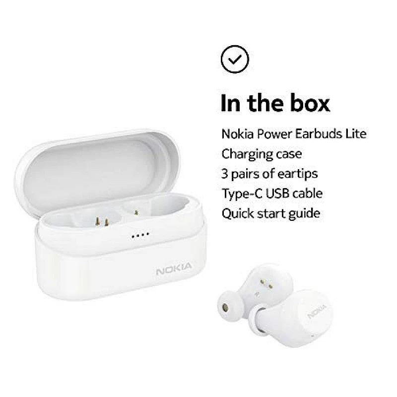 Nokia Power Lite with Up to 35 Hours of Play Time, Waterproofing, 5.0 Bluetooth Truly Wireless in Ear Earbuds with Mic Crystal-Clear Sound Nokia Power Lite with Up to 35 Hours of Play Time, Waterproofing, 5.0 Bluetooth Truly Wireless in Ear Earbuds with Mic Crystal-Clear Sound