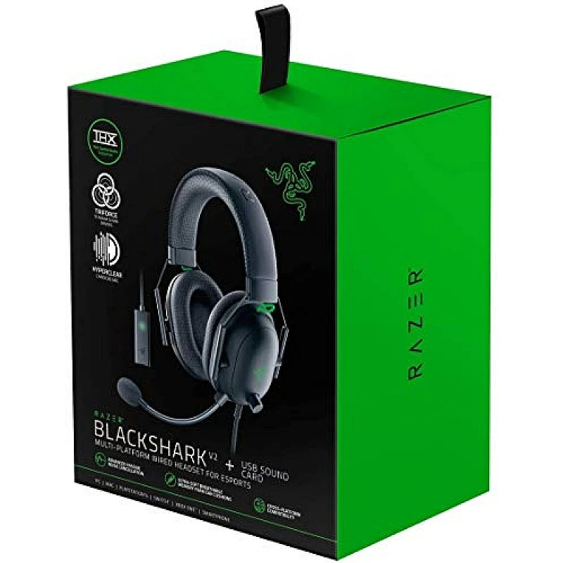 Razer Rz04-03230100-R3M1 Blackshark V2 Wired On Ear Headphones with Mic (Black) Razer Rz04-03230100-R3M1 Blackshark V2 Wired On Ear Headphones with Mic (Black)