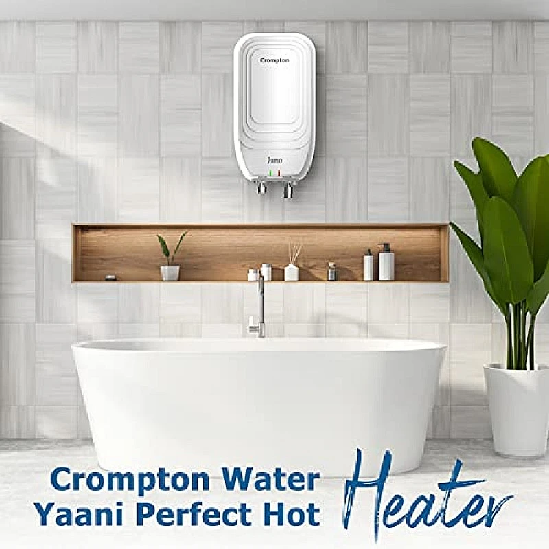 Crompton Juno 3-litres Instant Water Heater (Geyser) with Advance 4 Level Safety (White) Crompton Juno 3-litres Instant Water Heater (Geyser) with Advance 4 Level Safety (White)