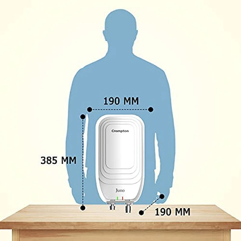 Crompton Juno 3-litres Instant Water Heater (Geyser) with Advance 4 Level Safety (White) Crompton Juno 3-litres Instant Water Heater (Geyser) with Advance 4 Level Safety (White)