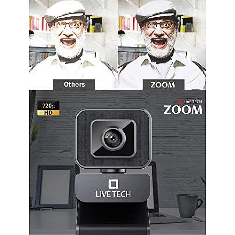 Live Tech Zoom Webcam Widescreen Video Calling, Light Correction, Noise-Reducing Mic, for Skype, FaceTime, Hangouts, WebEx Live Tech Zoom Webcam Widescreen Video Calling, Light Correction, Noise-Reducing Mic, for Skype, FaceTime, Hangouts, WebEx
