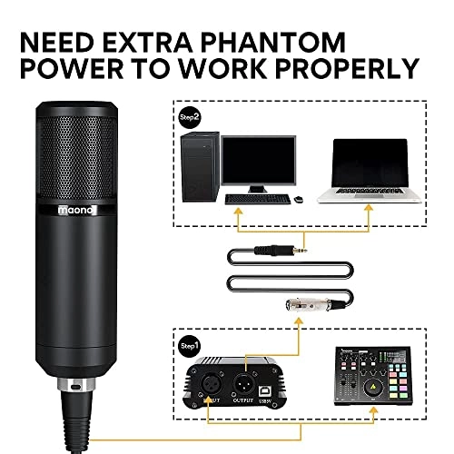 MAONO AU-PM320S Professional XLR Condenser Microphone Kit, Cardioid Vocal Studio Recording Mic for Streaming, Voice Over, Project, Home-Studio
