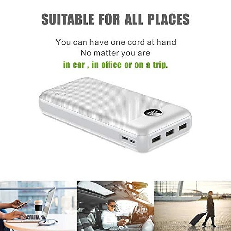 VEGER W3008 LCD Display 30000 mAh Li-Polymer Potable Power Bank (White) VEGER W3008 LCD Display 30000 mAh Li-Polymer Potable Power Bank (White)
