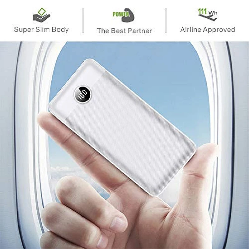VEGER W3008 LCD Display 30000 mAh Li-Polymer Potable Power Bank (White) VEGER W3008 LCD Display 30000 mAh Li-Polymer Potable Power Bank (White)