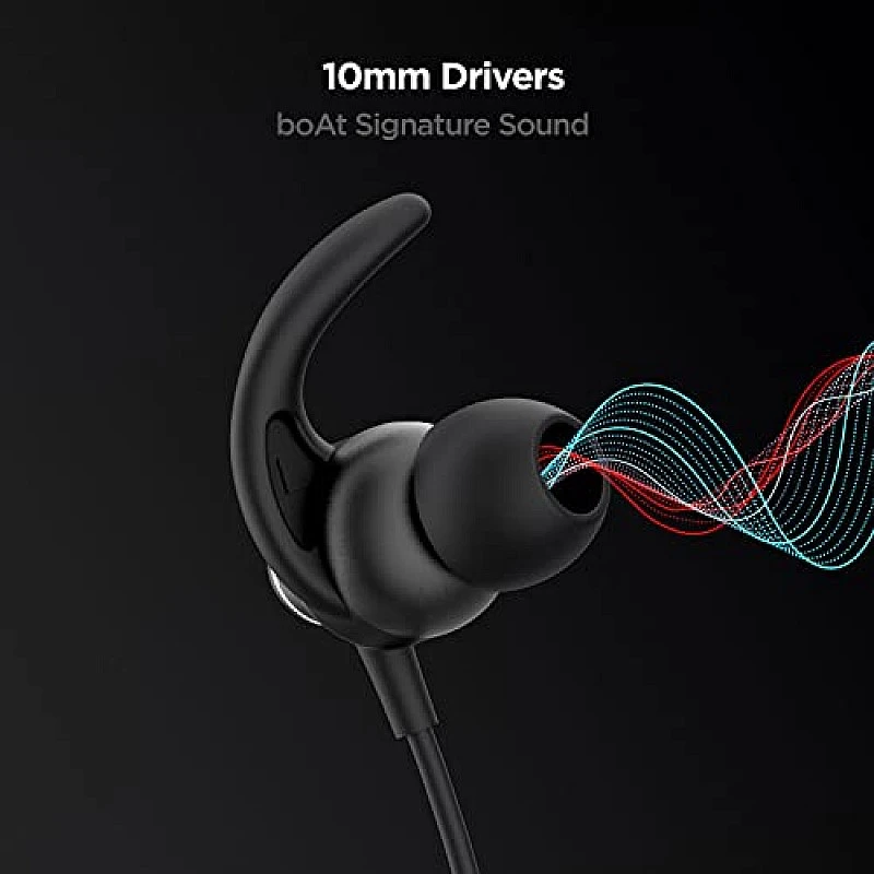 boAt Rockerz 385V2 Bluetooth in Ear Neckband with Qualcomm Aptx & CVC, Upto 40 Hours Battery, (Active Black) boAt Rockerz 385V2 Bluetooth in Ear Neckband with Qualcomm Aptx & CVC, Upto 40 Hours Battery, (Active Black)