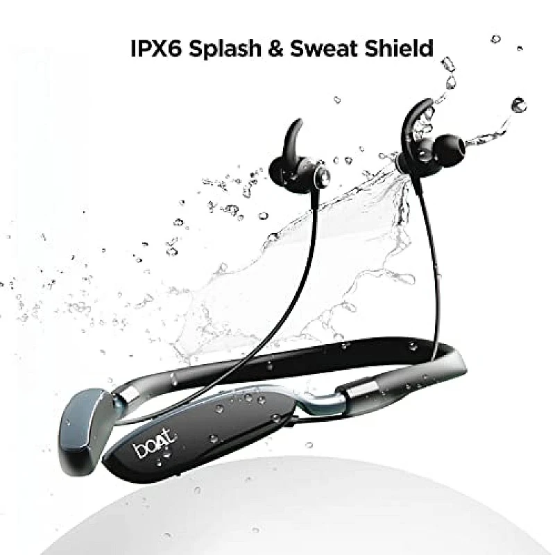 boAt Rockerz 385V2 Bluetooth in Ear Neckband with Qualcomm Aptx & CVC, Upto 40 Hours Battery, (Active Black) boAt Rockerz 385V2 Bluetooth in Ear Neckband with Qualcomm Aptx & CVC, Upto 40 Hours Battery, (Active Black)