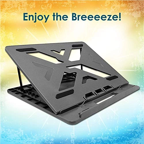 Live Tech Breeze Cooling Pad in View Laptop Stand with 7 Adjustment Levels (Black)