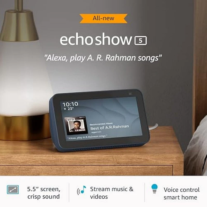 Amazon Echo Show 5 (2nd Gen) - Smart speaker with 5.5" screen, crisp sound and Alexa (Black) Amazon Echo Show 5 (2nd Gen) - Smart speaker with 5.5" screen, crisp sound and Alexa (Black)