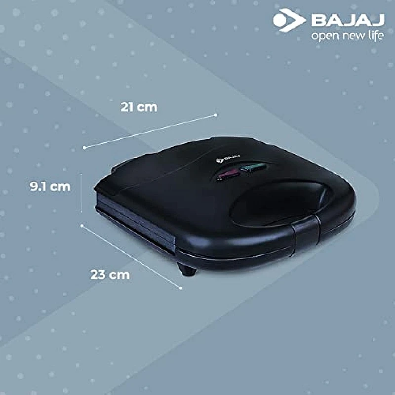 Bajaj SWX 4 Deluxe 800-Watt 2-Slice Grill Sandwich Maker Non-Stick Coated Plates for Easy-to-Clean Black Sandwich Toaster Bajaj SWX 4 Deluxe 800-Watt 2-Slice Grill Sandwich Maker Non-Stick Coated Plates for Easy-to-Clean Black Sandwich Toaster