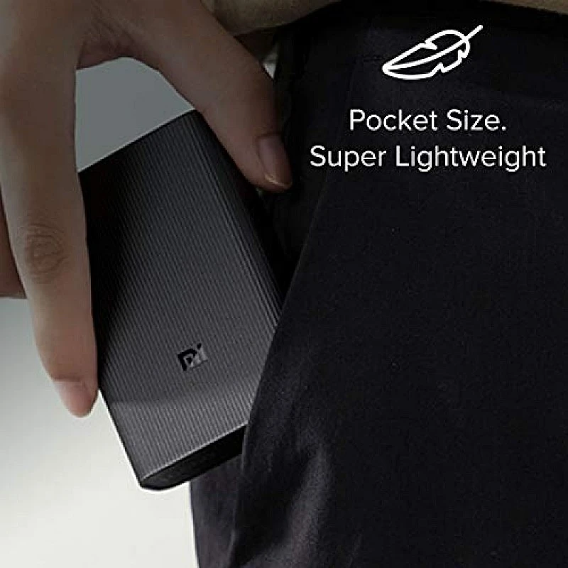 MI 10000mAh Lithium Ion Pocket Pro Power Bank with 22.5 Watt Fast Charging Black MI 10000mAh Lithium Ion Pocket Pro Power Bank with 22.5 Watt Fast Charging Black