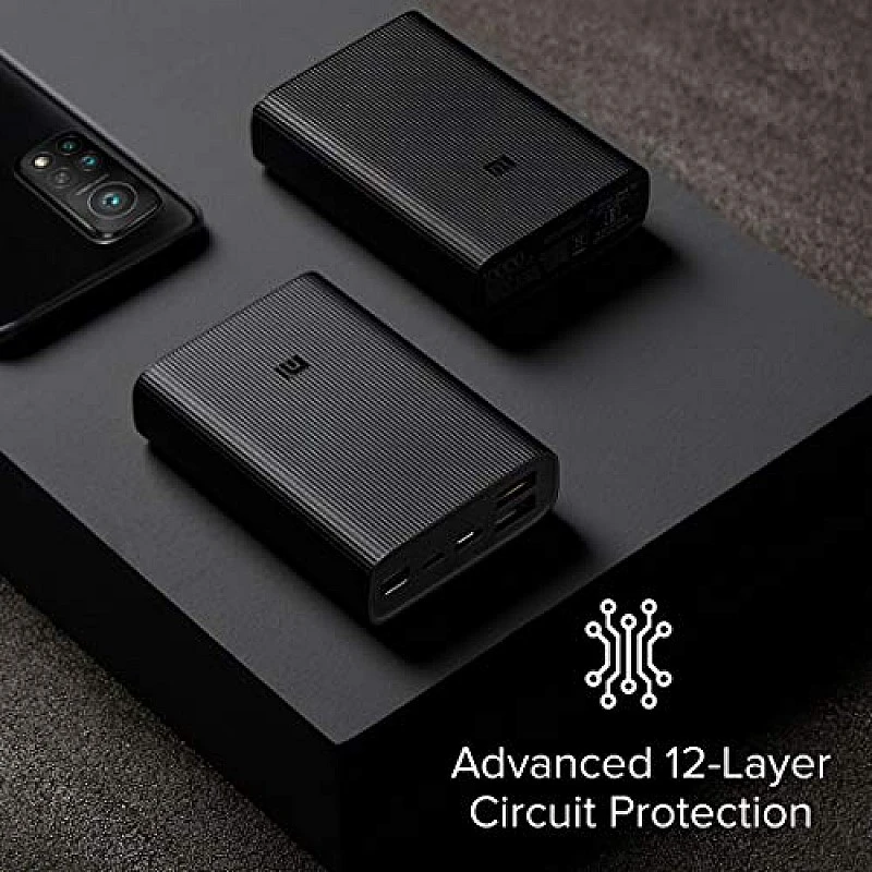 MI 10000mAh Lithium Ion Pocket Pro Power Bank with 22.5 Watt Fast Charging Black MI 10000mAh Lithium Ion Pocket Pro Power Bank with 22.5 Watt Fast Charging Black