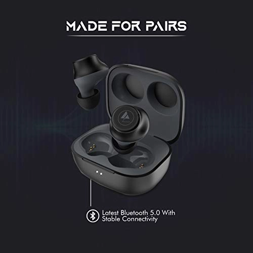 Wings Slay TWS Bluetooth 5.0 True Wireless TWS in Ear Earbuds Earphones with Mic Super Compact Charging Case (Black)