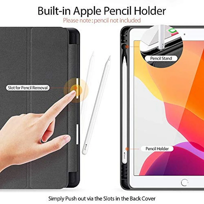 Robustrion Smart Flexible Trifold Flip Case Cover for iPad Air 5th Generation Cover iPad Air 4th Generation iPad Air 5th 4 10.9 inch - Black Robustrion Smart Flexible Trifold Flip Case Cover for iPad Air 5th Generation Cover iPad Air 4th Generation iPad Air 5th 4 10.9 inch - Black