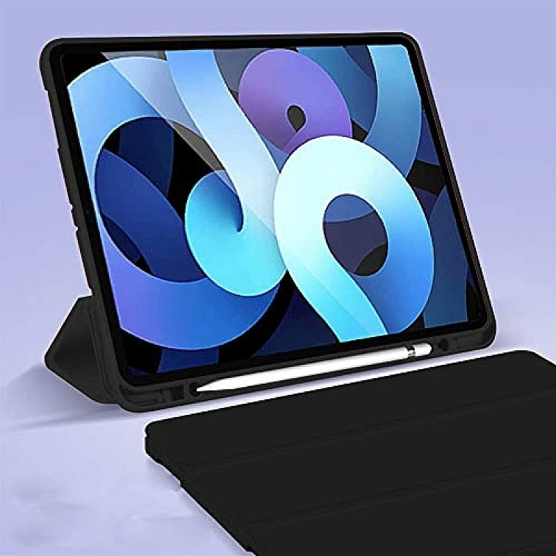 Robustrion Smart Flexible Trifold Flip Case Cover for iPad Air 5th Generation Cover iPad Air 4th Generation iPad Air 5th 4 10.9 inch - Black Robustrion Smart Flexible Trifold Flip Case Cover for iPad Air 5th Generation Cover iPad Air 4th Generation iPad Air 5th 4 10.9 inch - Black