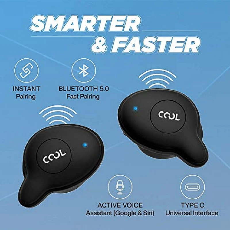 Coolpad Cool Bass True Wireless Earbuds TWS Bluetooth Earphones with Mic Black Coolpad Cool Bass True Wireless Earbuds TWS Bluetooth Earphones with Mic Black