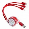 Airtree Retractable 3-in-1 USB Charging Cable | Multi-Device Compatible Airtree Retractable 3-in-1 USB Charging Cable | Multi-Device Compatible