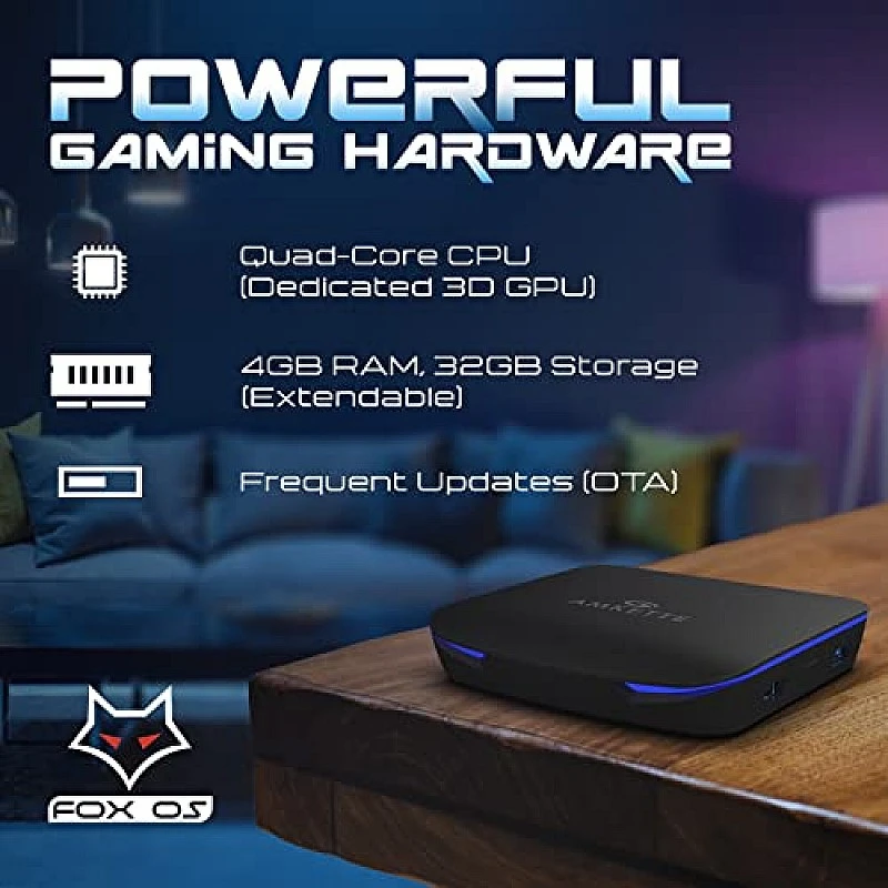 EvoFox Game Box TV Gaming Console With Smart Remote and Game Controller 4 GB RAM, 32 GB Storage 3D GPU, 4-Core Processor Coal Black EvoFox Game Box TV Gaming Console With Smart Remote and Game Controller 4 GB RAM, 32 GB Storage 3D GPU, 4-Core Processor Coal Black