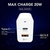 Powerup stay charged 20W Dual Port USB Wall Charge Adapter for Smartphones/Tablet with BIS Certified in-Built Auto-Detect Technology.