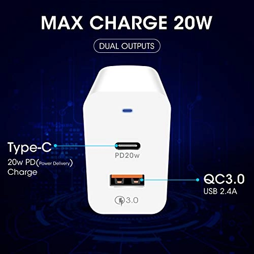 Powerup stay charged 20W Dual Port USB Wall Charge Adapter for Smartphones/Tablet with BIS Certified in-Built Auto-Detect Technology.