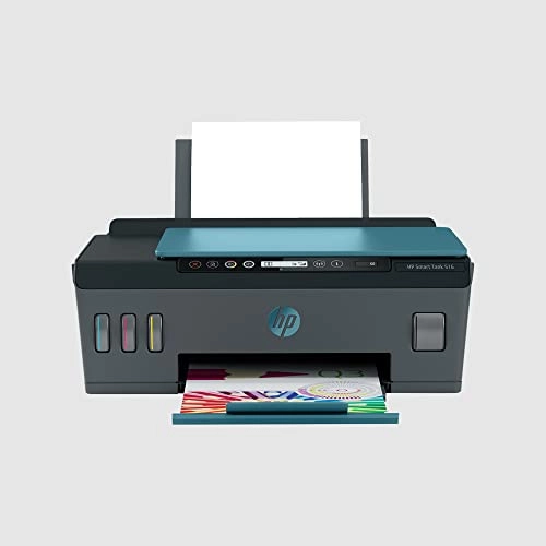 hp smart tank 516 all-in-one multi-function wifi color inkjet printer blue, black wireless, (blue, bottle), refurbished