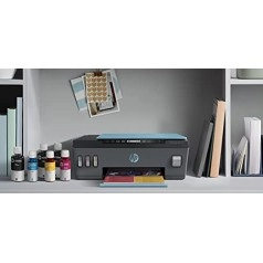 hp smart tank 516 all-in-one multi-function wifi color inkjet printer blue, black wireless, (blue, bottle), refurbished