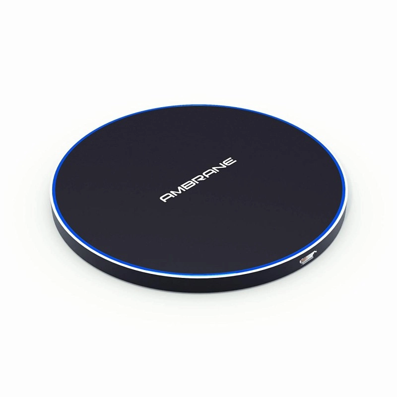 Ambrane Fast Wireless Charger, 10W Output, Qi Wireless Charging Pad, LED Indicator for Charging, Compact and Sleek Design (WC-38, Black), Normal Ambrane Fast Wireless Charger, 10W Output, Qi Wireless Charging Pad, LED Indicator for Charging, Compact and Sleek Design (WC-38, Black), Normal
