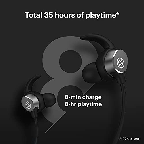 Noise Flair Bluetooth Wireless in Ear Earphones with Mic Dual Smart with Touch  (Carbon Black)