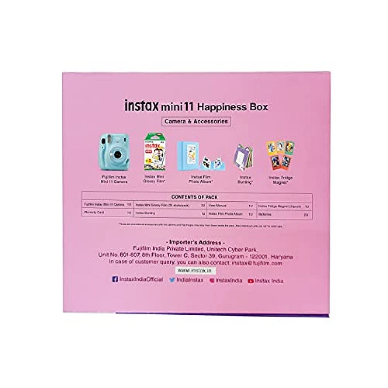 Fujifilm Instax Mini 11 Instant Camera (Ice White) Happiness Box with 40 Shots Fujifilm Instax Mini 11 Instant Camera (Ice White) Happiness Box with 40 Shots
