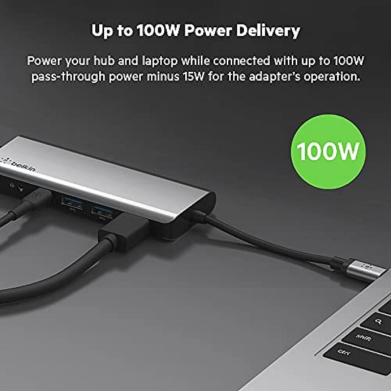 Belkin USB C Hub, 7-in-1 MultiPort Adapter Dock with 4K HDMI 1.4, USB-C PD 3.0, 2X USB-A 3.0 BC1.2, SD 3.0 Card Reader Belkin USB C Hub, 7-in-1 MultiPort Adapter Dock with 4K HDMI 1.4, USB-C PD 3.0, 2X USB-A 3.0 BC1.2, SD 3.0 Card Reader
