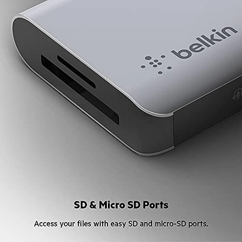 Belkin USB C Hub, 7-in-1 MultiPort Adapter Dock with 4K HDMI 1.4, USB-C PD 3.0, 2X USB-A 3.0 BC1.2, SD 3.0 Card Reader Belkin USB C Hub, 7-in-1 MultiPort Adapter Dock with 4K HDMI 1.4, USB-C PD 3.0, 2X USB-A 3.0 BC1.2, SD 3.0 Card Reader