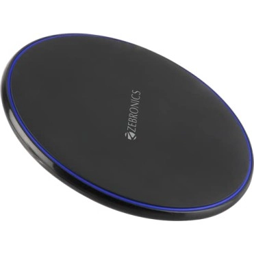 ZEBRONICS ZEB-WCP1001S 10W Wireless Charging Pad with Foreign Object Detection, 10W/7.5W/2.5W Support (Black)