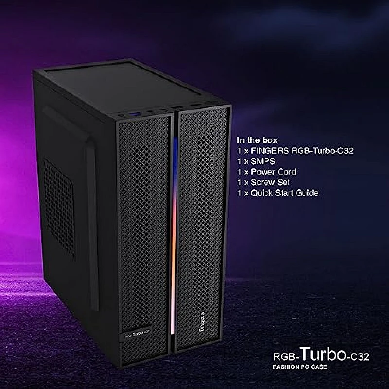 Fingers RGB-Flow India's First Micro ATX PC C2 Fashion Computer Case Cabinet with ARGB LEDs Fingers RGB-Flow India's First Micro ATX PC C2 Fashion Computer Case Cabinet with ARGB LEDs