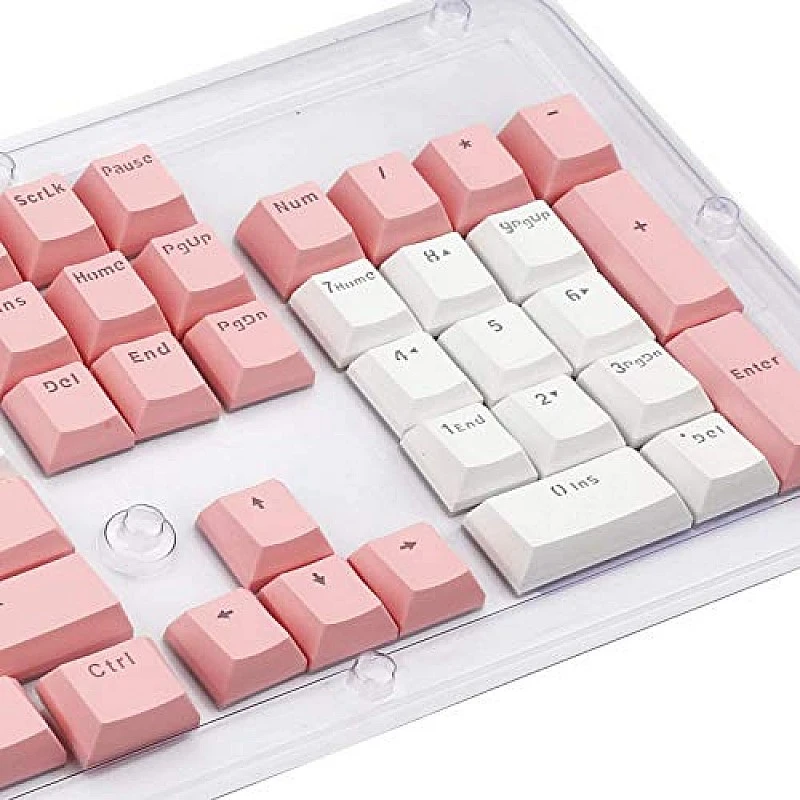 HUO JI PBT Keycaps Double Shot Injection Keycaps Translucent Layer Full 104 Keys Se White-Pink HUO JI PBT Keycaps Double Shot Injection Keycaps Translucent Layer Full 104 Keys Se White-Pink