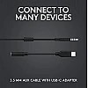 Logitech G333 Wired Gaming Earphones with Gaming-Grade Dual Drivers with USB-C Adapter & in-line Mic and Volume AUX - Black Logitech G333 Wired Gaming Earphones with Gaming-Grade Dual Drivers with USB-C Adapter & in-line Mic and Volume AUX - Black