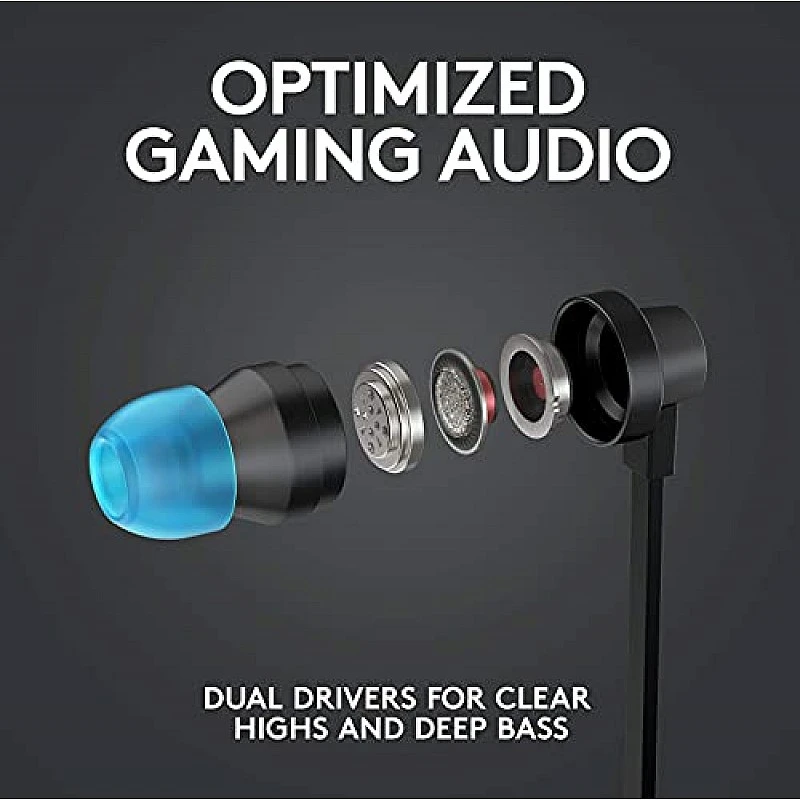 Logitech G333 Wired Gaming Earphones with Gaming-Grade Dual Drivers with USB-C Adapter & in-line Mic and Volume AUX - Black Logitech G333 Wired Gaming Earphones with Gaming-Grade Dual Drivers with USB-C Adapter & in-line Mic and Volume AUX - Black