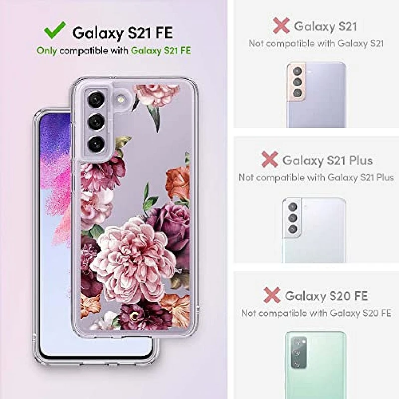 CYRILL by Spigen Thermoplastic Polyurethane and PC Cecile Back Cover Compatible for Samsung Galaxy S21 FE 5G (Rose Floral) CYRILL by Spigen Thermoplastic Polyurethane and PC Cecile Back Cover Compatible for Samsung Galaxy S21 FE 5G (Rose Floral)