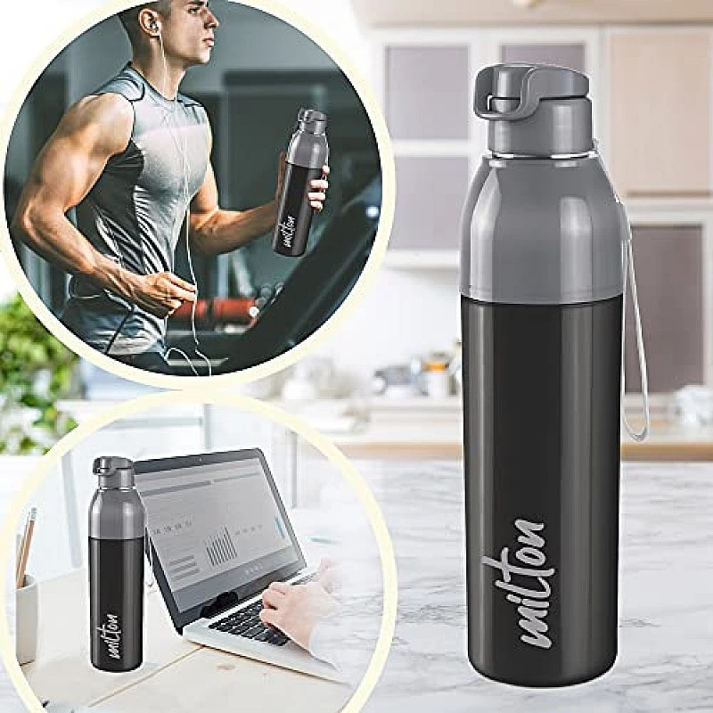 Milton Steel Convey 900 Insulated Inner Stainless Steel Water Bottle, 630 ml, Black Milton Steel Convey 900 Insulated Inner Stainless Steel Water Bottle, 630 ml, Black